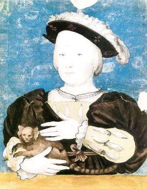Hans, the Younger Holbein - Edward, Prince of Wales, with Monkey 1541-42