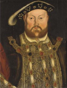 Portrait of Henry VIII (1491-1547), half-length, with a jewelled tunic and chain