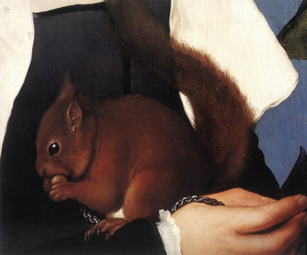 Portrait of a Lady with a Squirrel and a Starling (detail) 1527-28