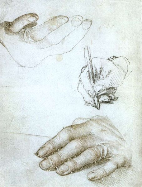 Studies of the Hands of Erasmus of Rotterdam c. 1523