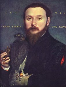 Portrait of a gentleman with a falcon