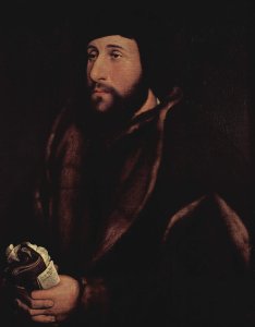 Portrait of a Man Holding Gloves and Letter c. 1540